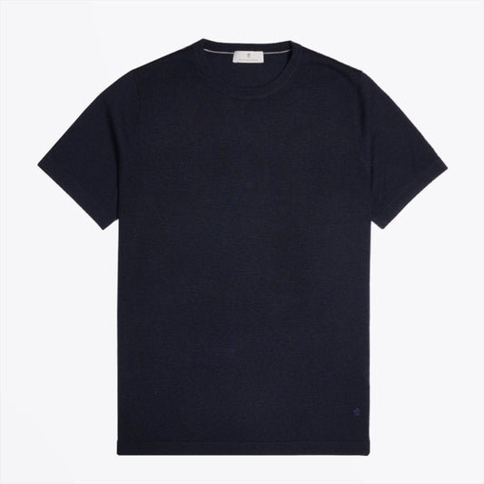 Merino Crew Neck T-Shirt - Navy