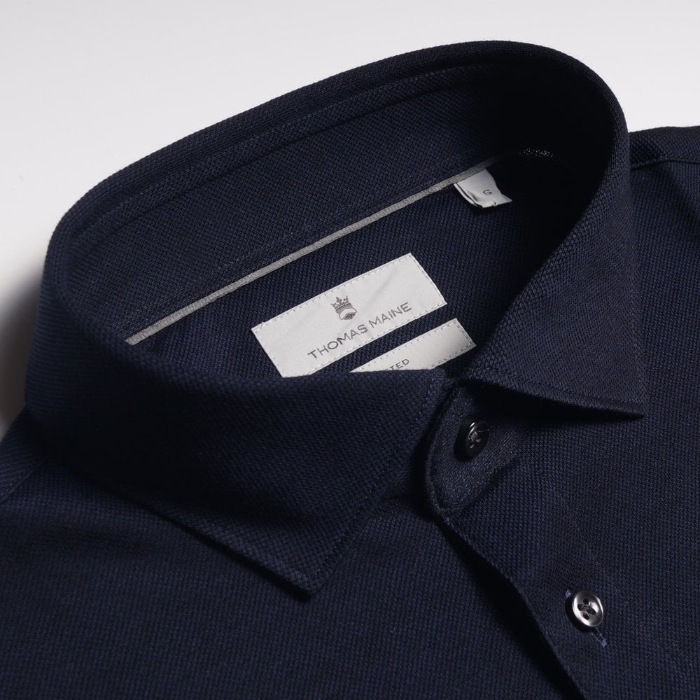 - Cotton Polo Shirt - Navy