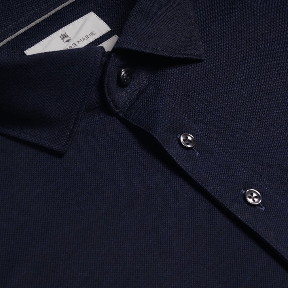 - Cotton Polo Shirt - Navy