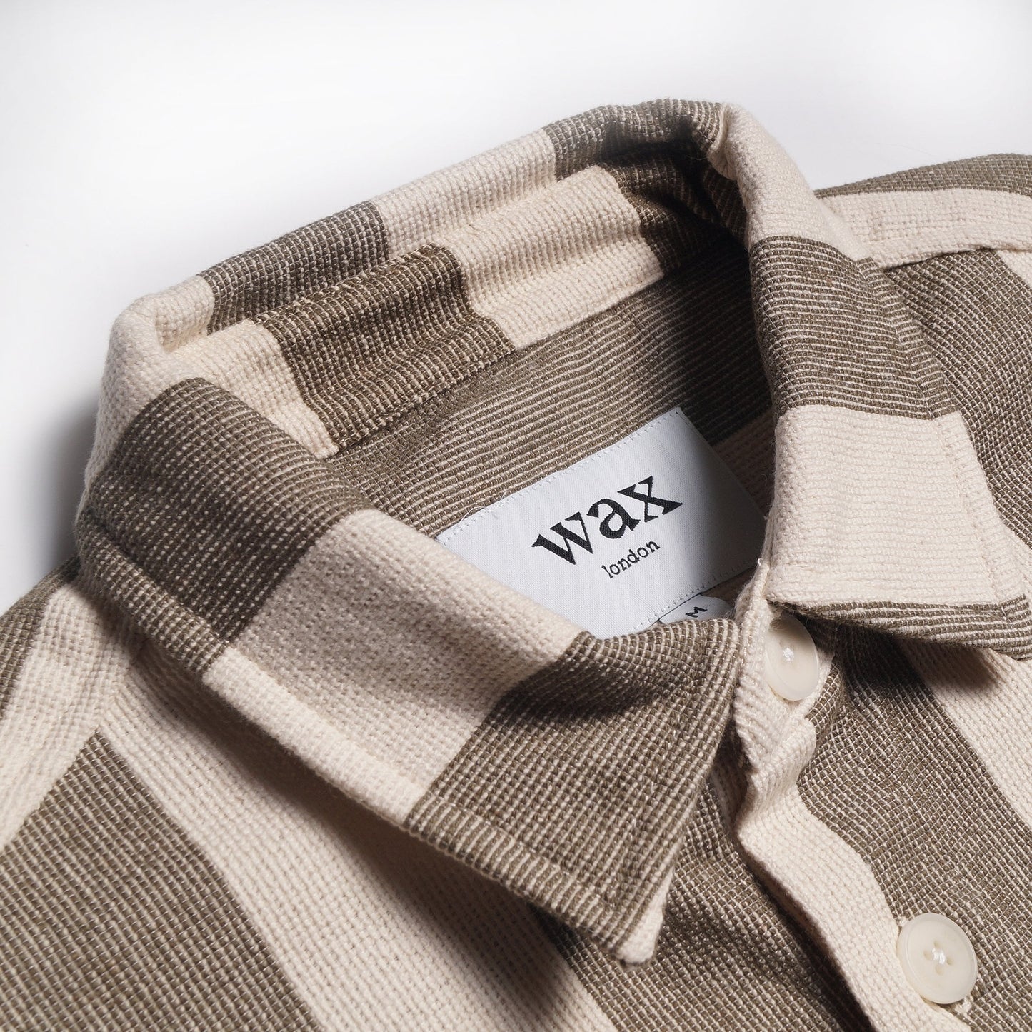 - Stripe Overshirt - Khaki/Off-White