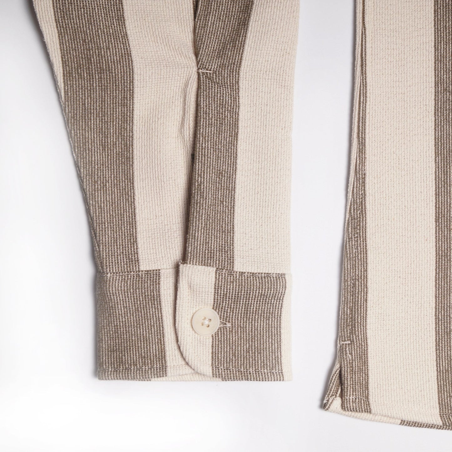 - Stripe Overshirt - Khaki/Off-White