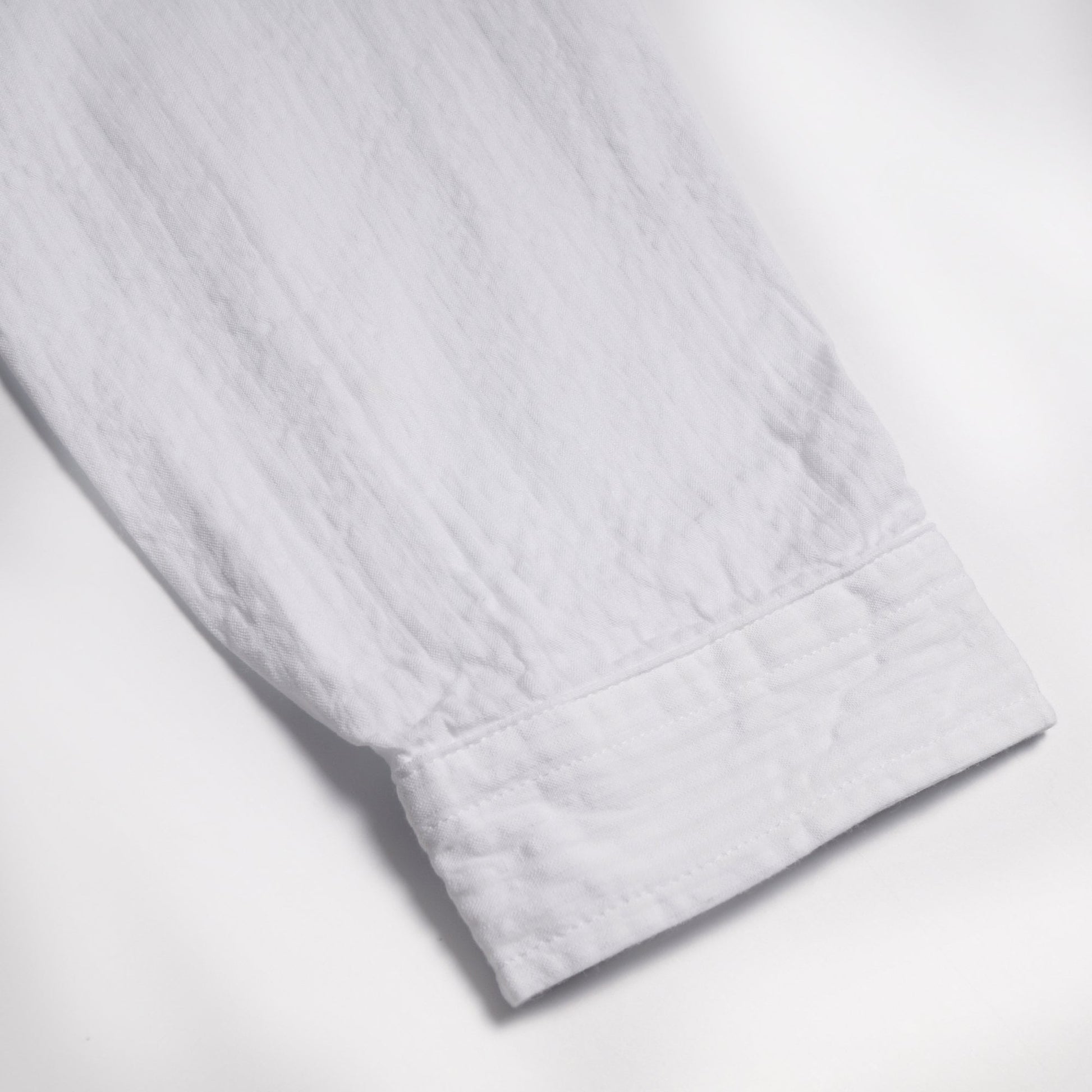 Oliver Grandad - Organic Cotton Seersucker Shirt - White