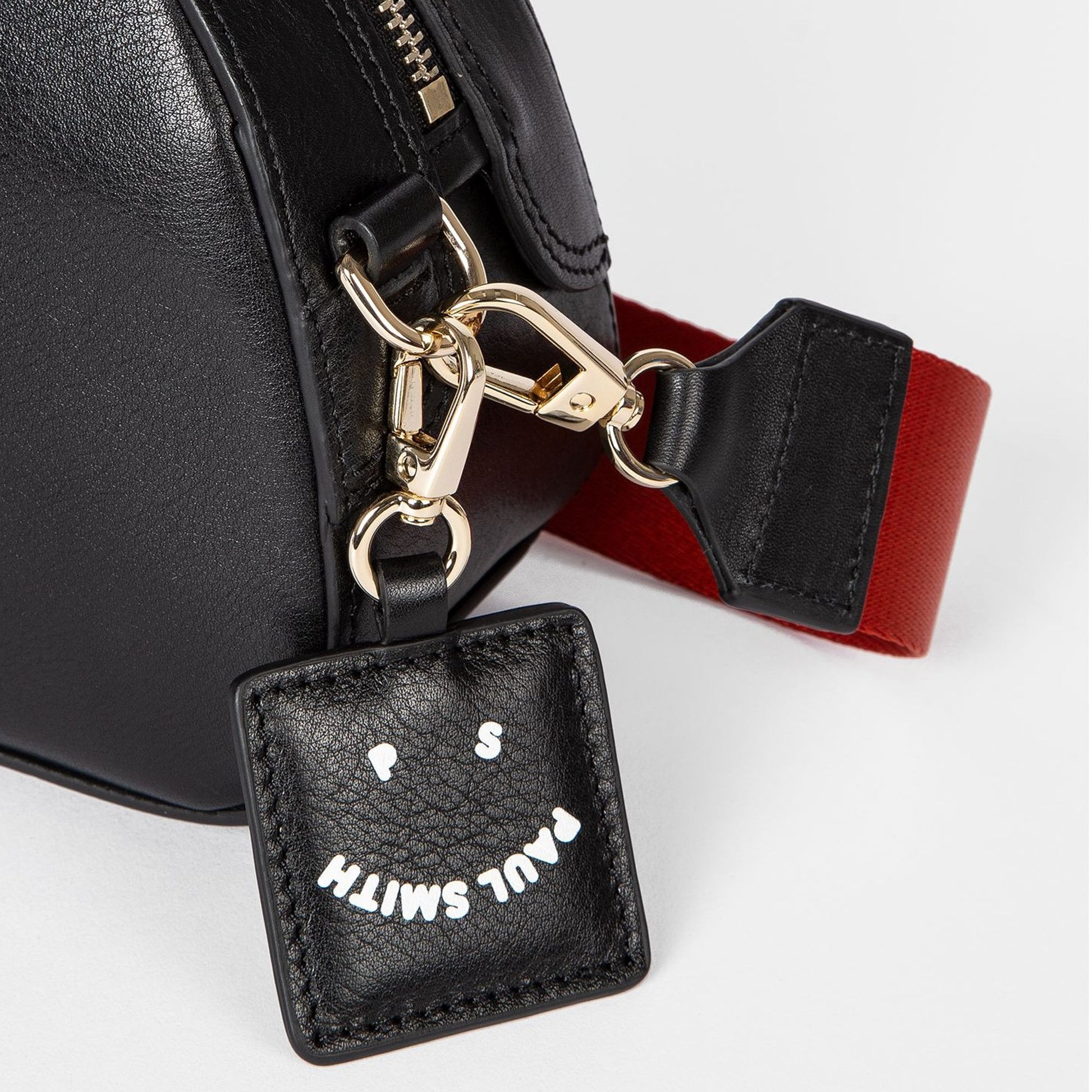 Paul Leather Cross-Body Bowling Bag - Black