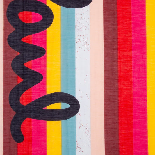 - 'Swirl Stripe' Cotton-Blend Scarf - Multi