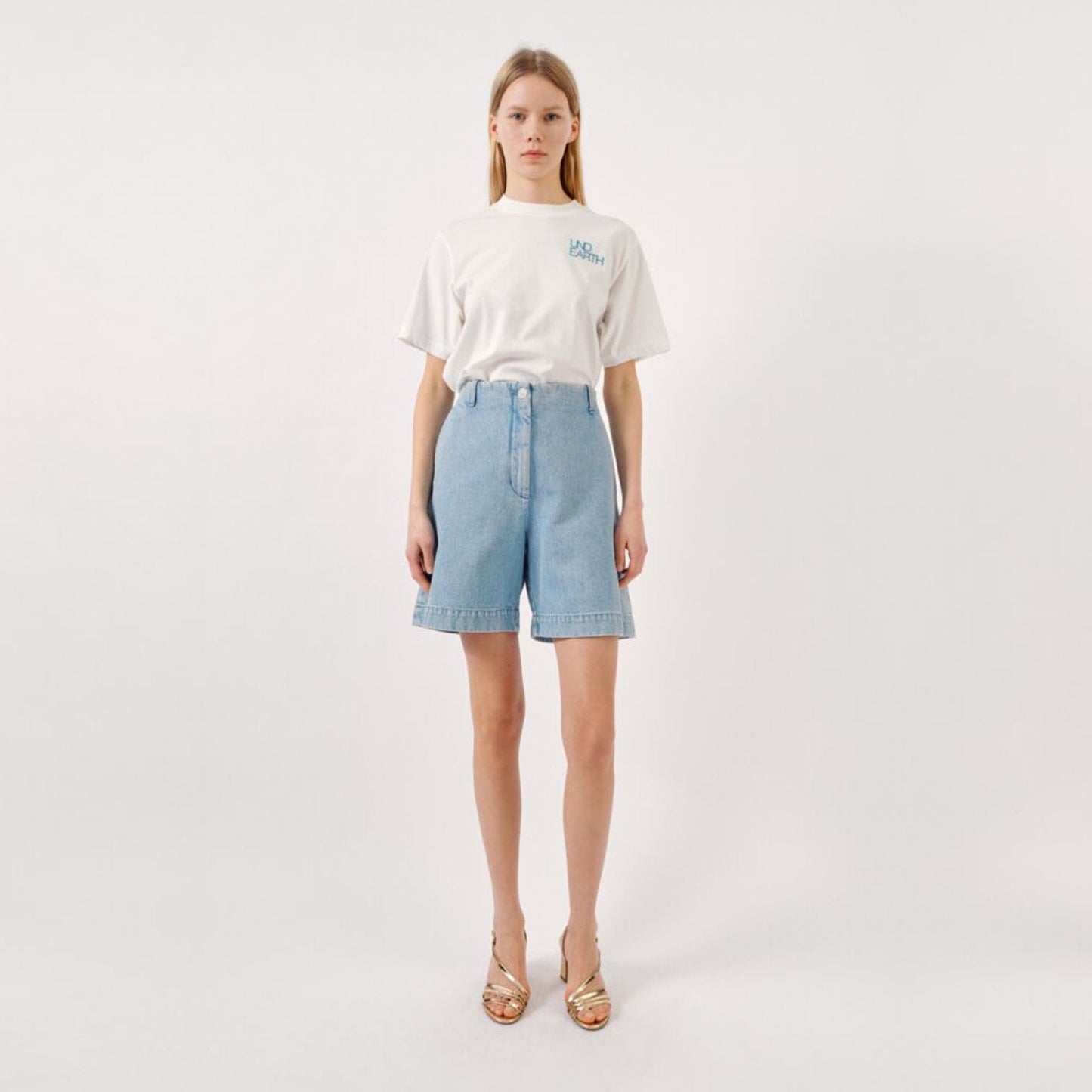 Nolena Denim Shorts - Light Blue