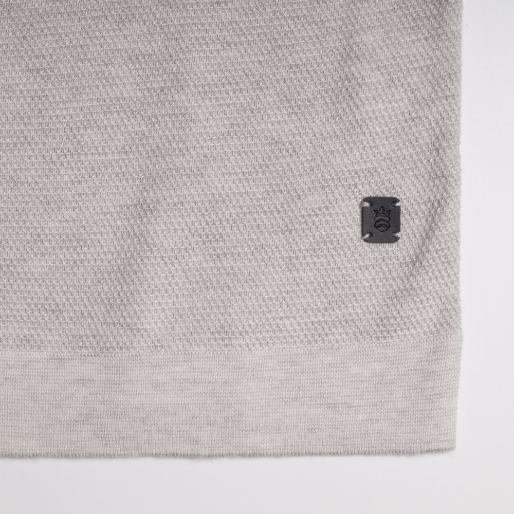 - Cashmere Blend Knitted Polo - Grey