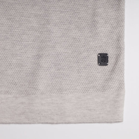 - Cashmere Blend Knitted Polo - Grey
