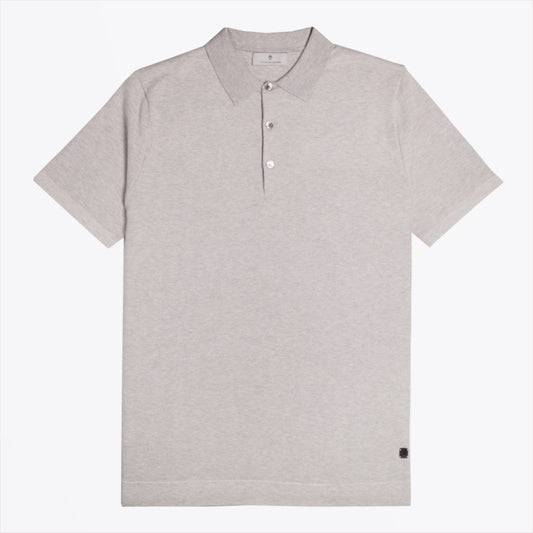 - Cashmere Blend Knitted Polo - Grey