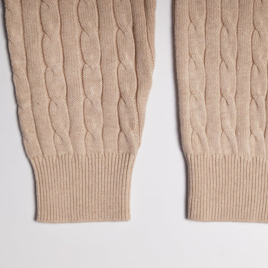 - Cashmere Blend Cable Knit - Cream