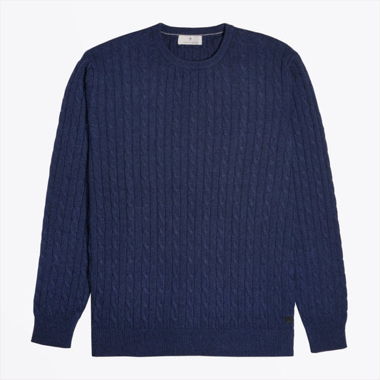 - Cashmere Blend Cable Knit - Navy