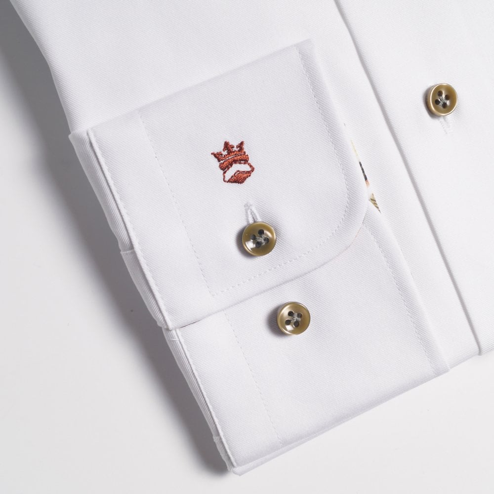Thomas Leaf Trim Insert Shirt - White