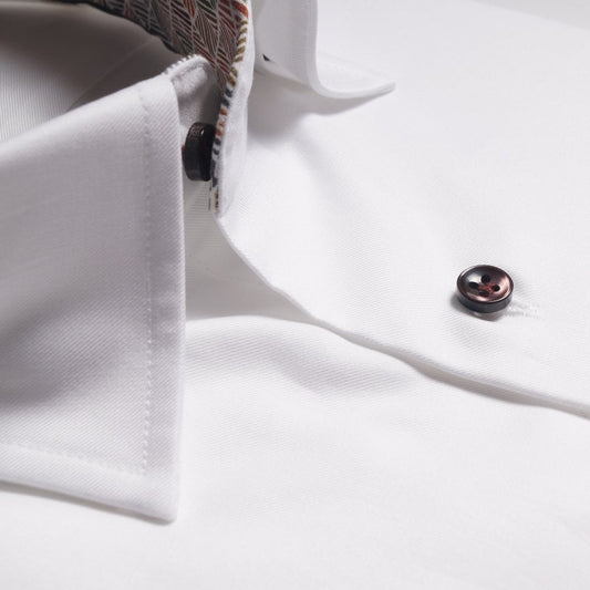 Geometric Trim Insert Shirt - White