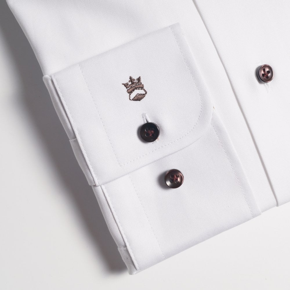 Thomas Geometric Trim Insert Shirt - White