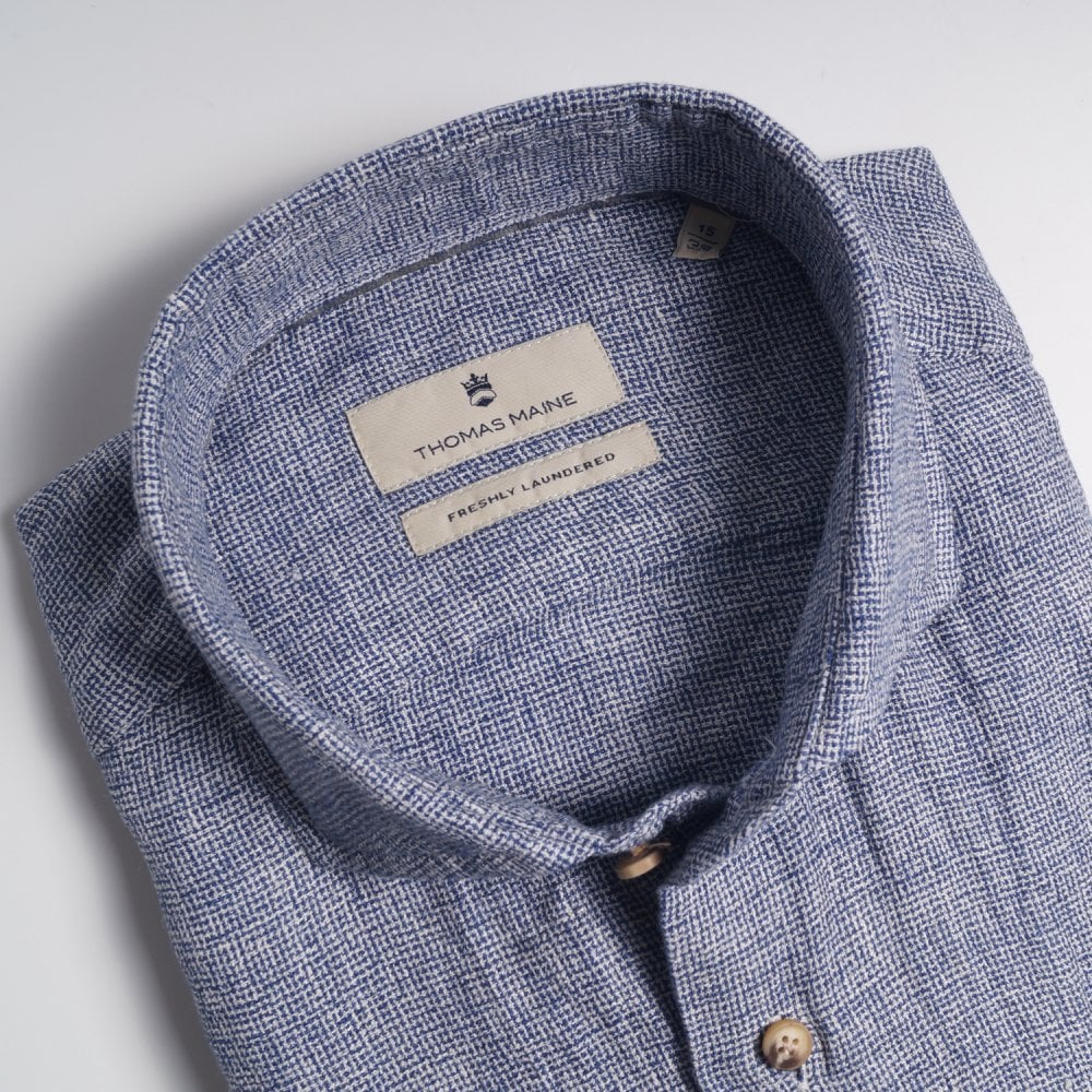Linen Weave Shirt - Navy