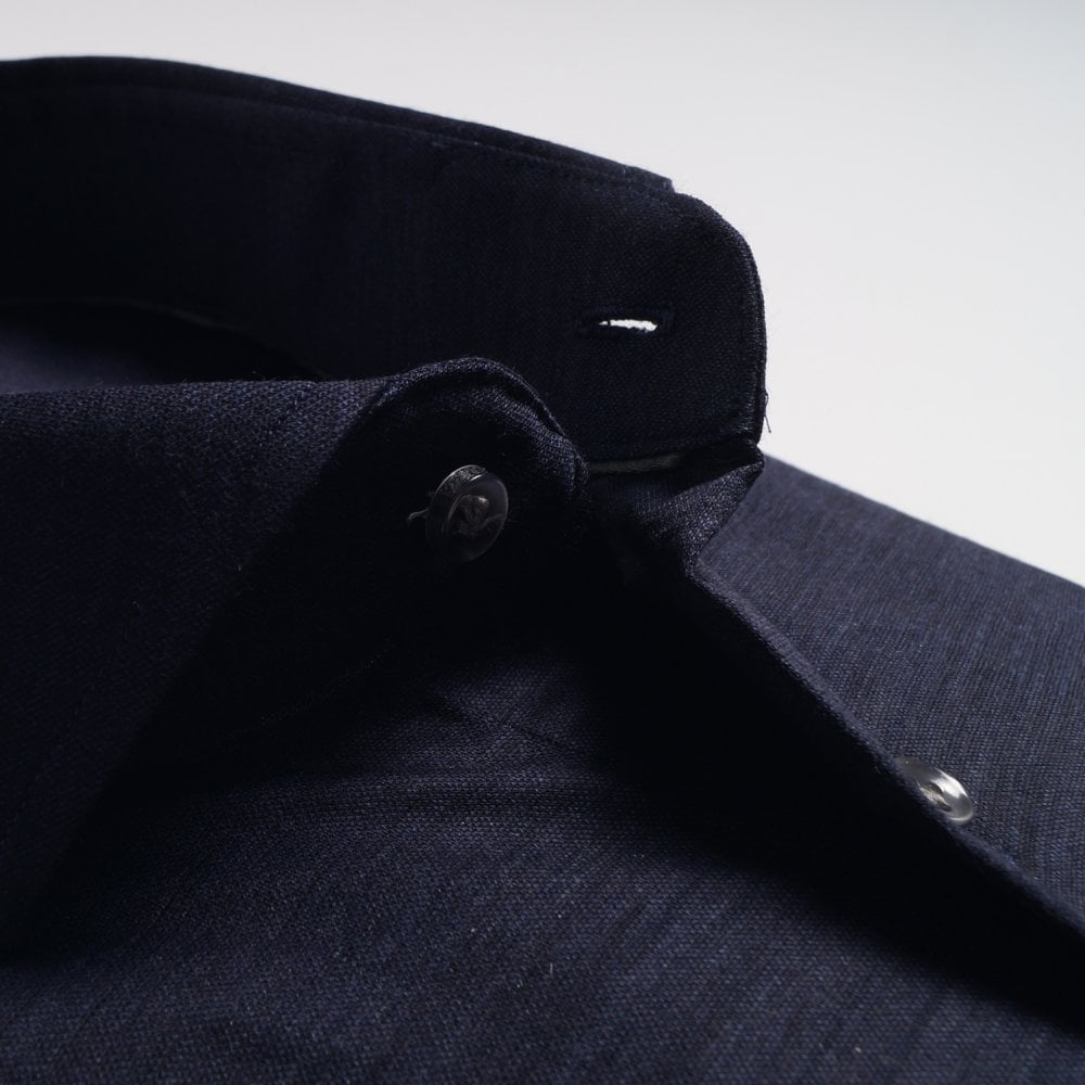 - Cotton Knitted Shirt - Navy