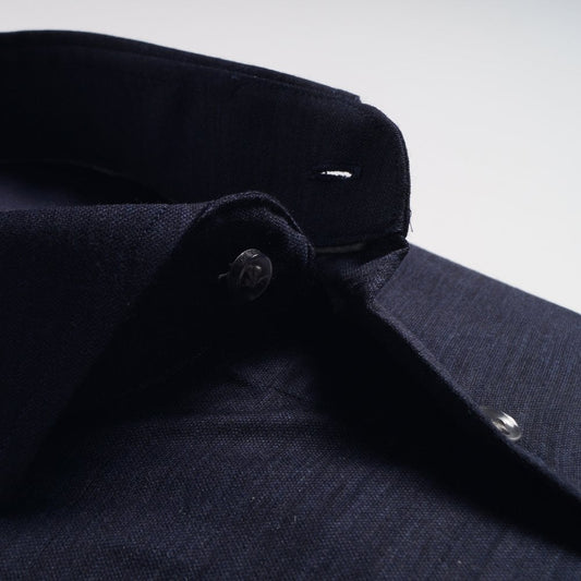 - Cotton Knitted Shirt - Navy