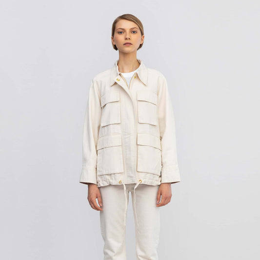 - Patch Pocket Shirt Jacket - Off-White