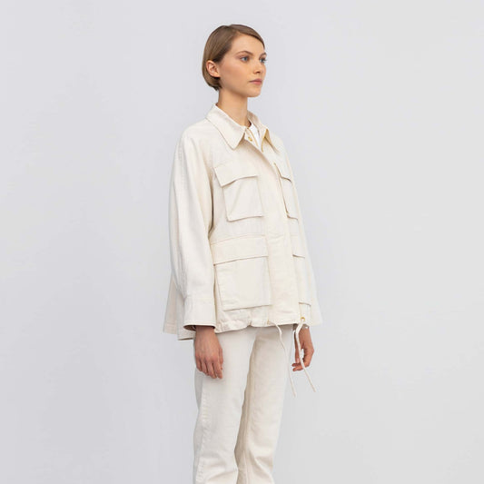 - Patch Pocket Shirt Jacket - Off-White