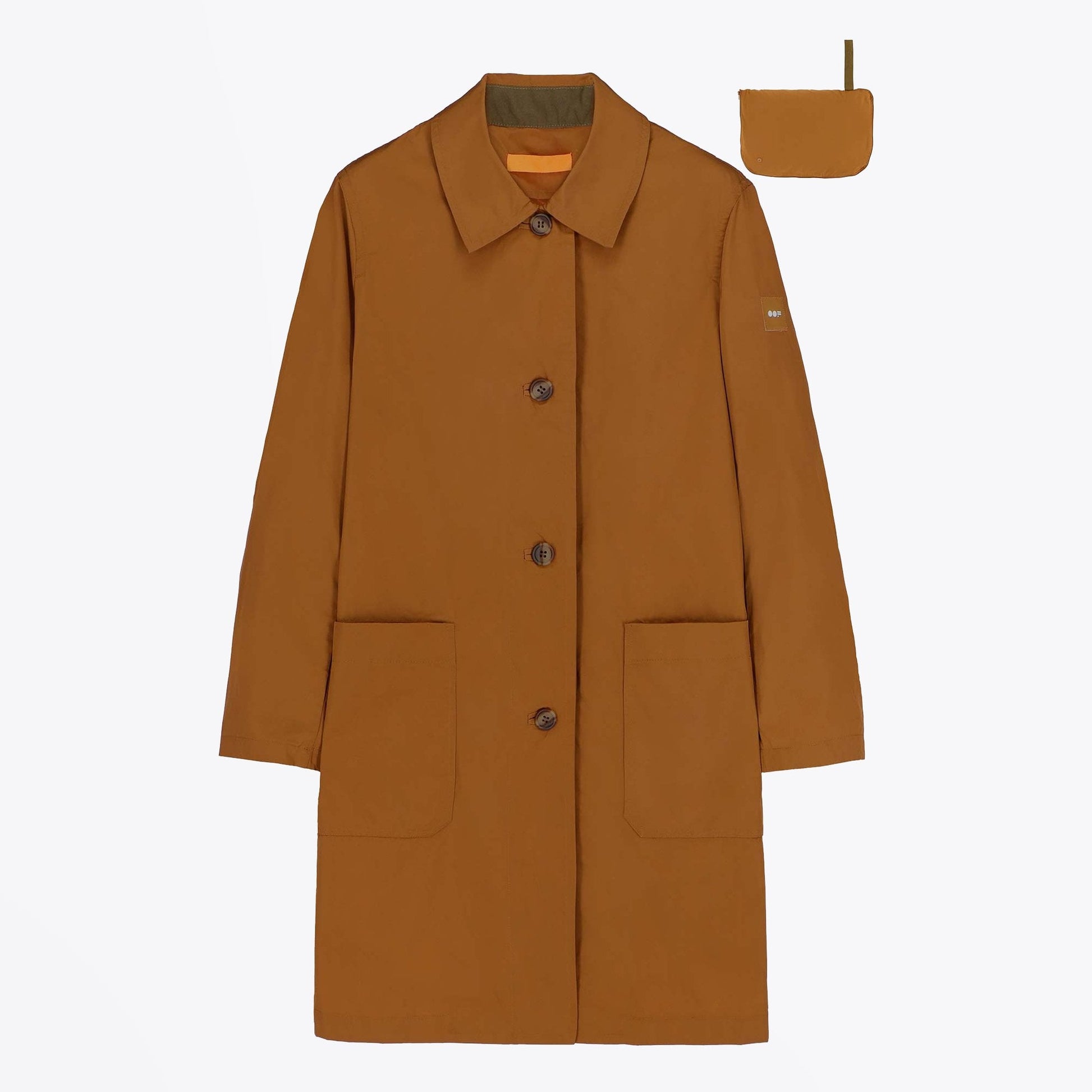 OOF Medium-Length Raincoat - Tobacco