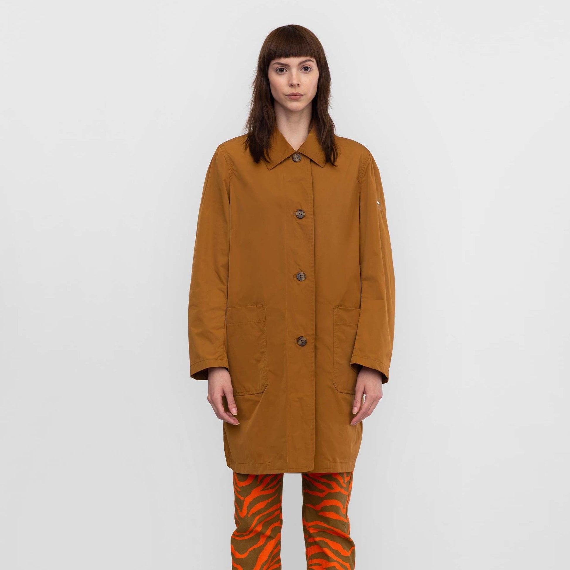 OOF Medium-Length Raincoat - Tobacco