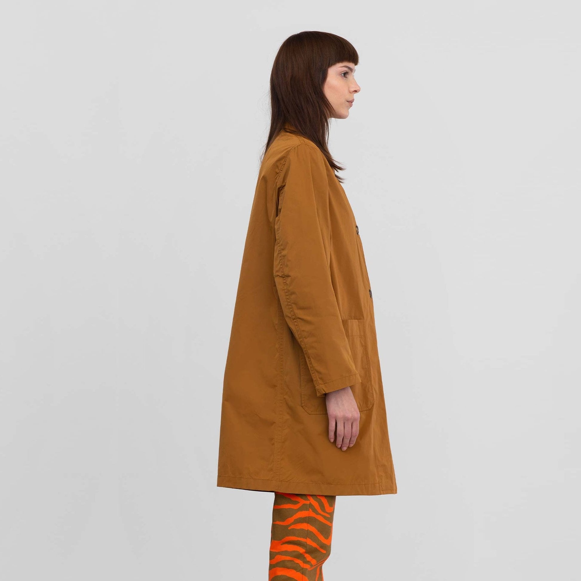 OOF Medium-Length Raincoat - Tobacco
