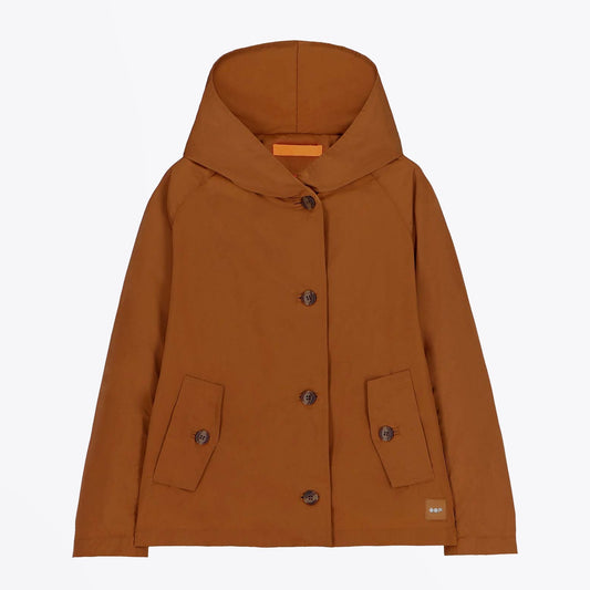 Hooded Short Jacket - Tobacco