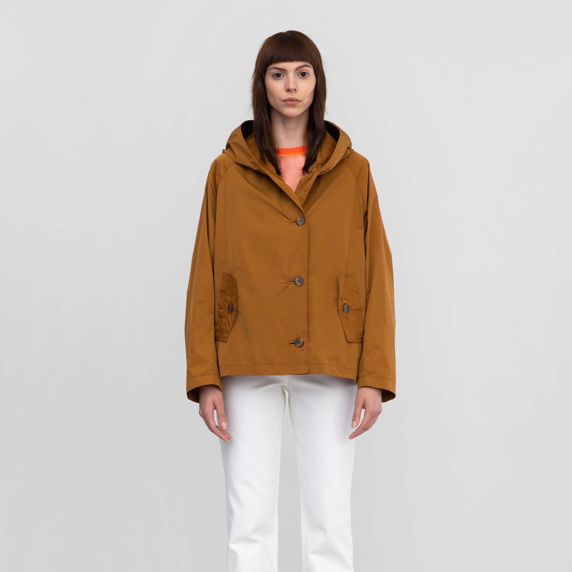 OOF Hooded Short Jacket - Tobacco