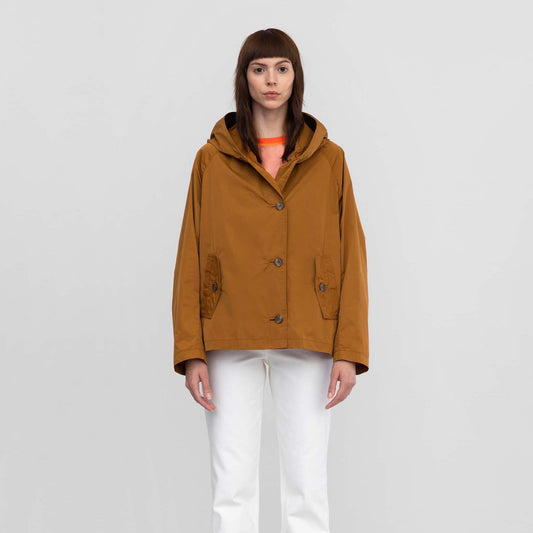 Hooded Short Jacket - Tobacco