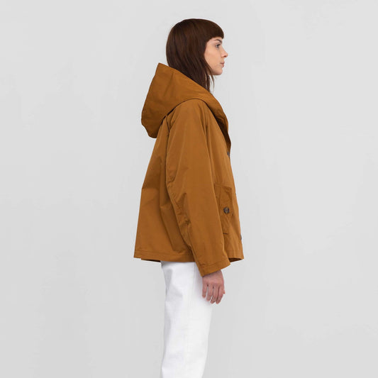 Hooded Short Jacket - Tobacco