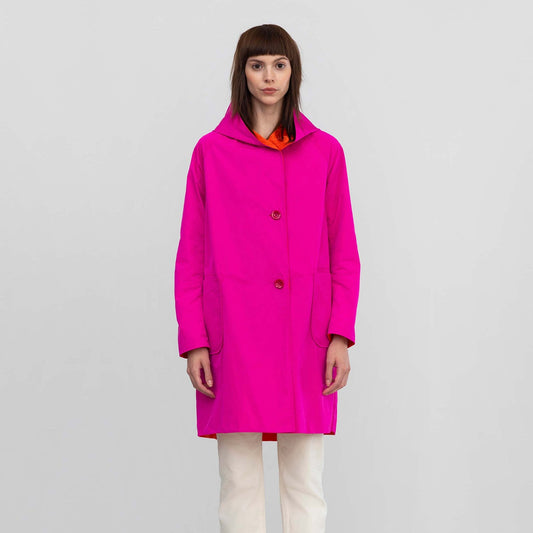 - Reversible Parka With Hood - Fuchsia/Coral