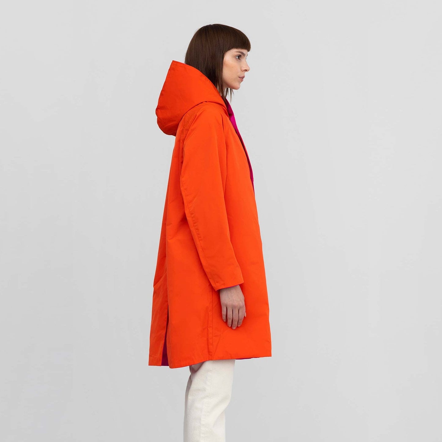 - Reversible Parka With Hood - Fuchsia/Coral