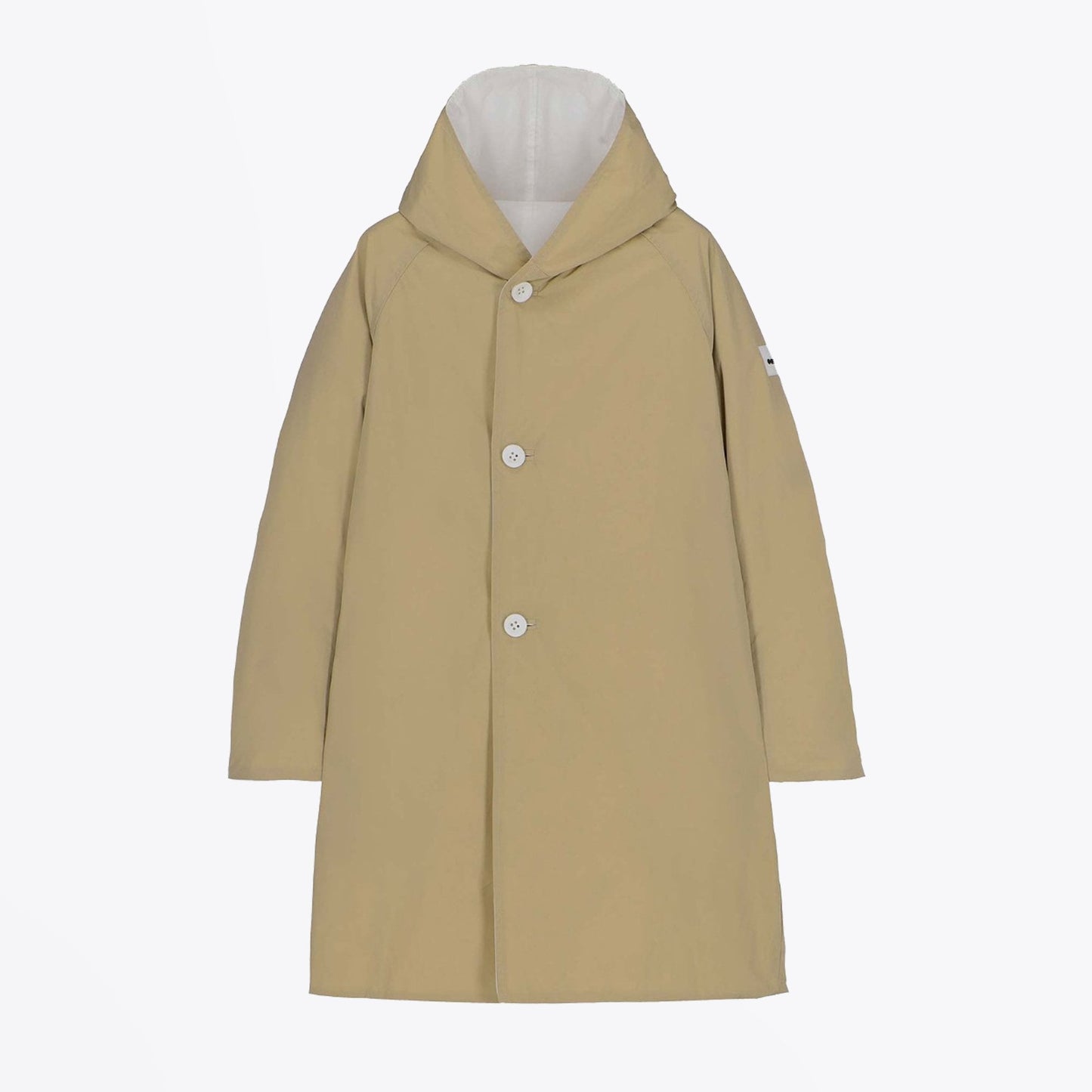 - Reversible Parka With Hood - White/Beige