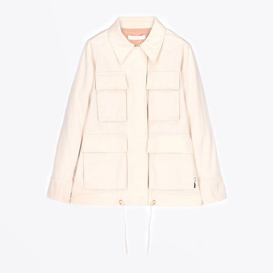 - Patch Pocket Shirt Jacket - Off-White