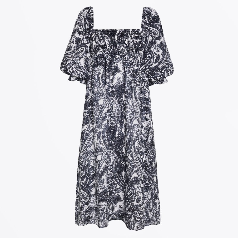 Faithfull Moira Midi Dress - Faye Paisley Print Charcoal