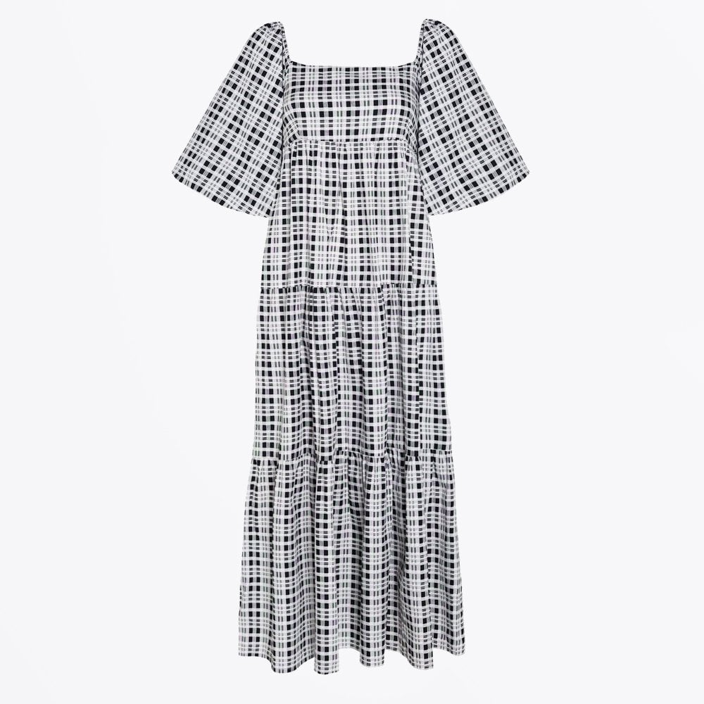 Faithfull Kiona Midi Dress - Milana Check Print Black
