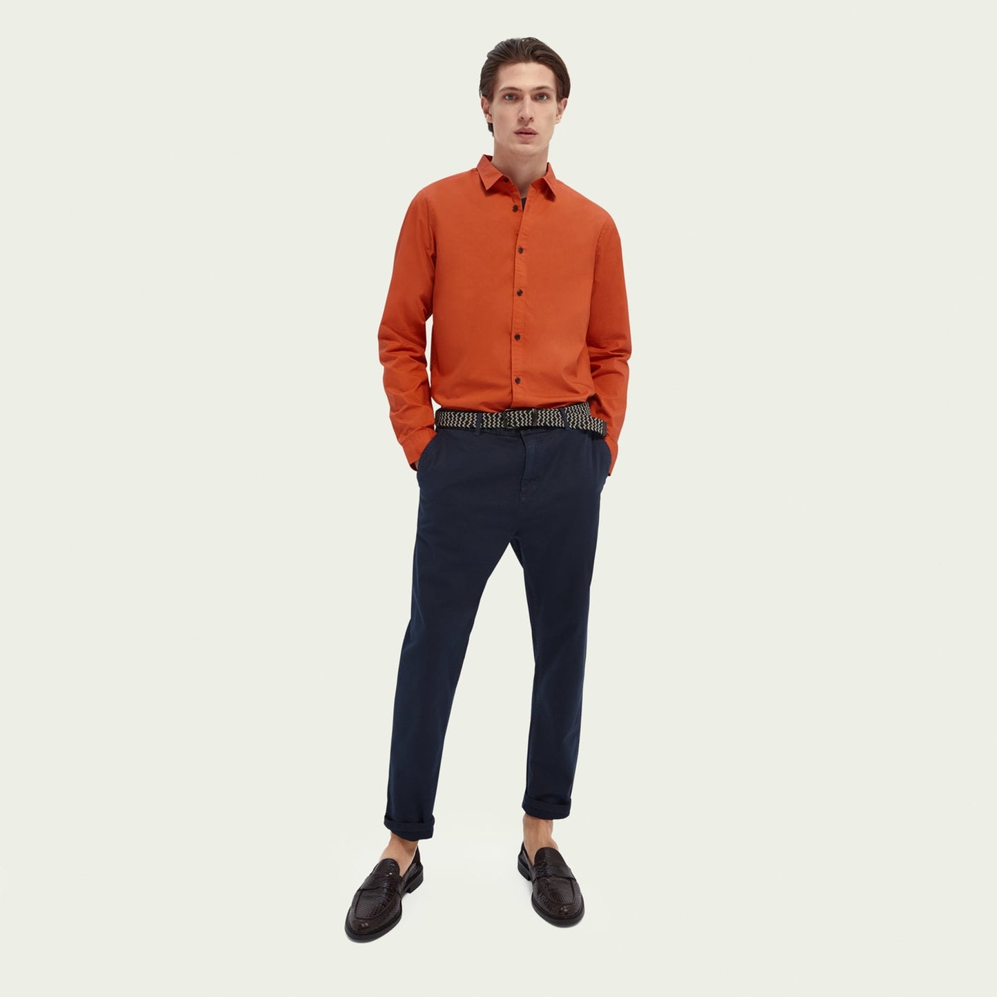 Garment-Dyed Twill Chinos - Navy