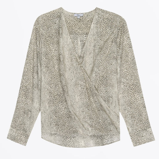 Hillary Cream Snakeskin Top