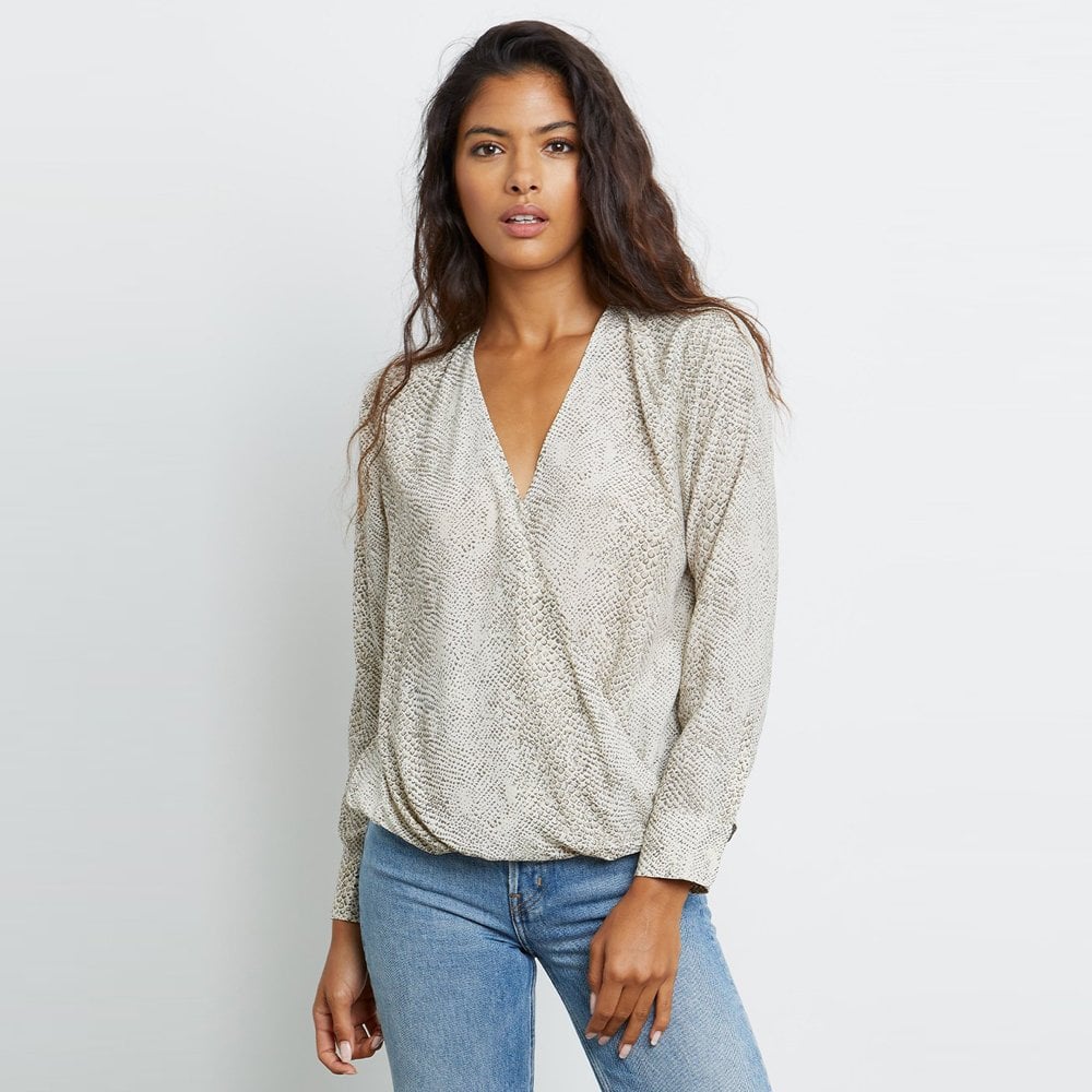 Hillary Cream Snakeskin Top