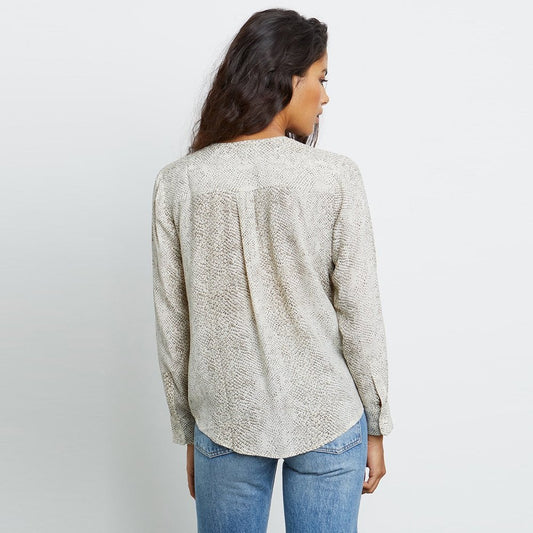 Hillary Cream Snakeskin Top