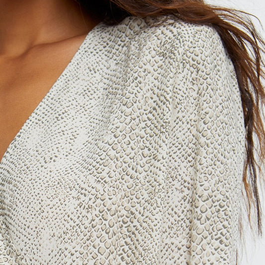 Hillary Cream Snakeskin Top