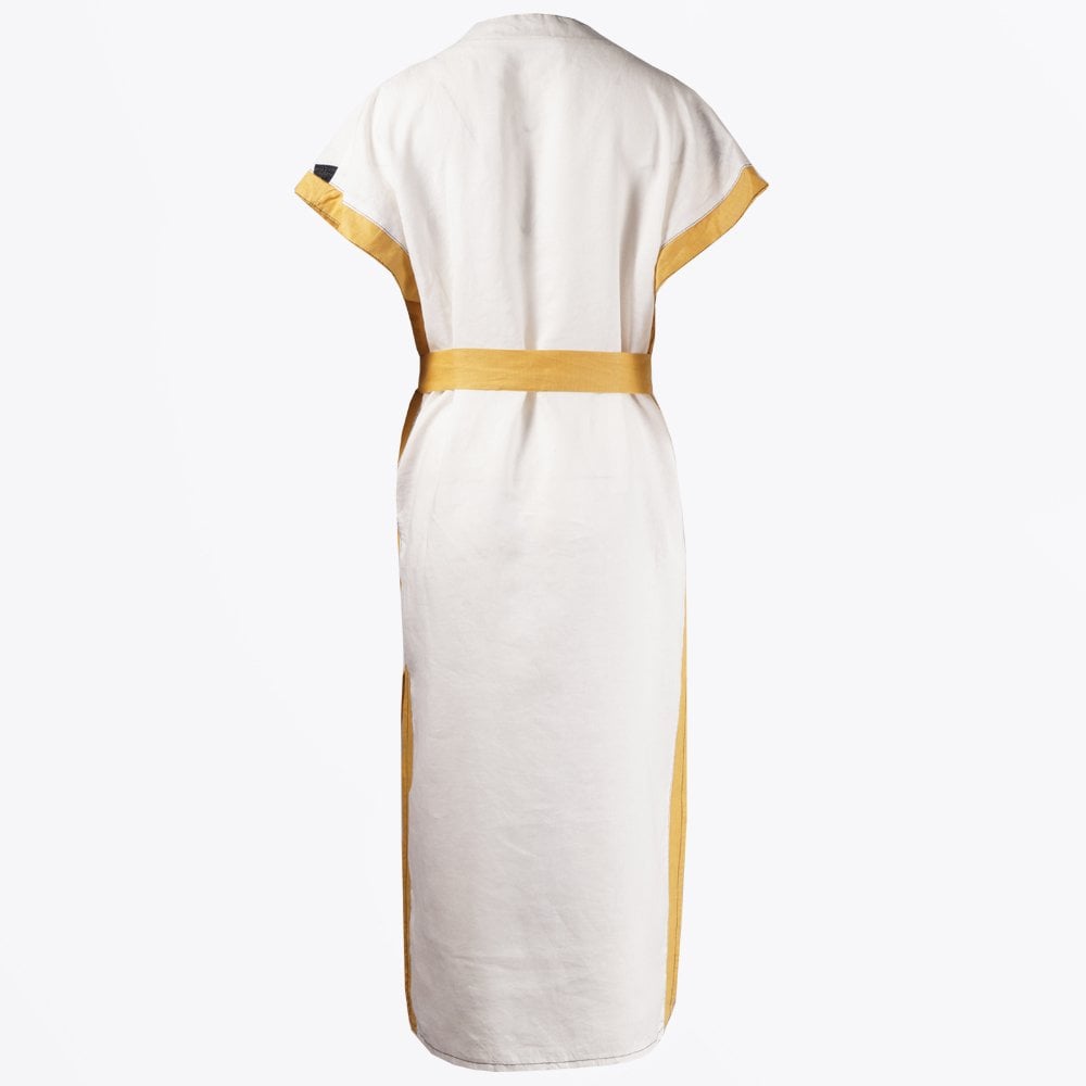 Greek Linen Sun-Eye Embroidered Dress - White