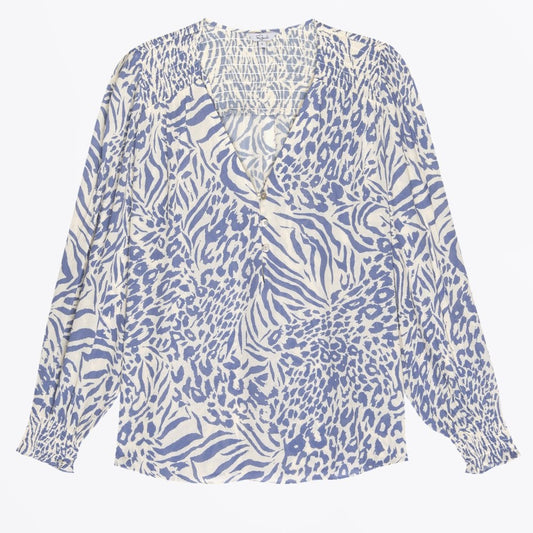 - Brinley Shirt - Blue Mixed Animal