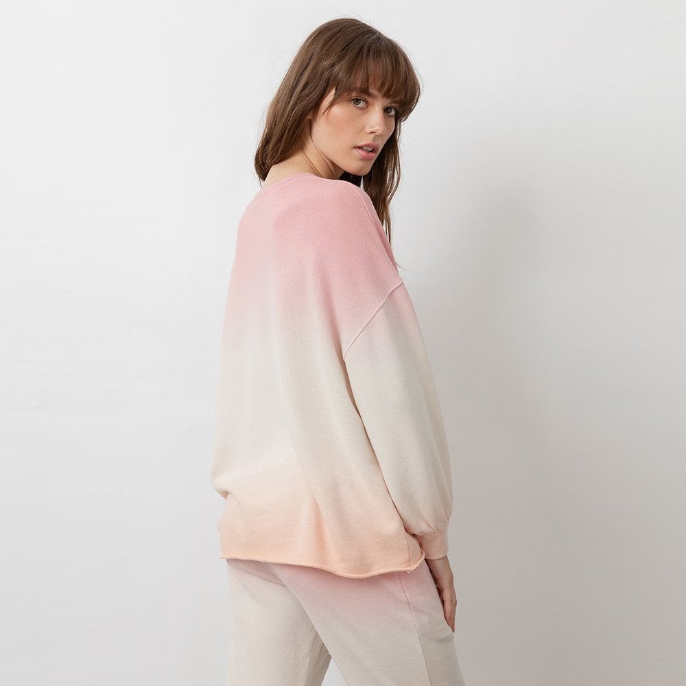 - Signature Sweatshirt - Pink Peach Dip Dye