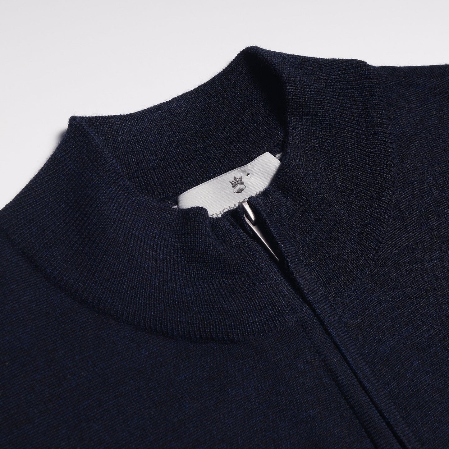 Merino Quarter Zip Knit Sweater - Navy