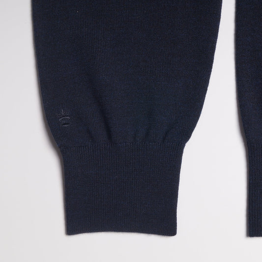 Merino Quarter Zip Knit Sweater - Navy