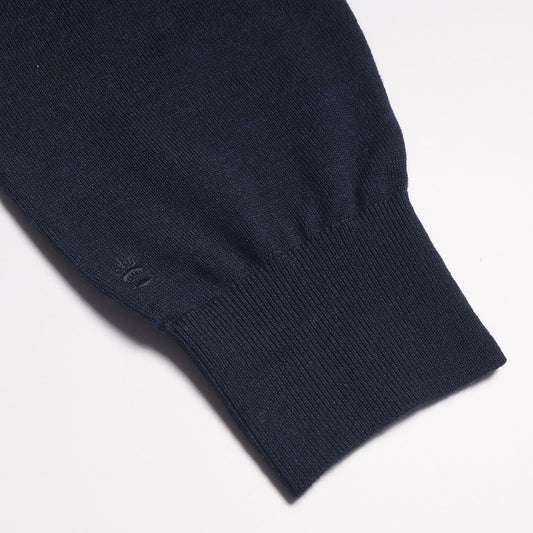 Merino Quarter Zip Knit Sweater - Navy