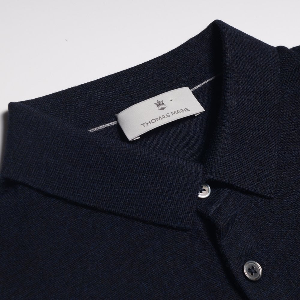 Thomas Merino Polo Shirt - Navy