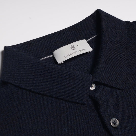 Merino Polo Shirt - Navy