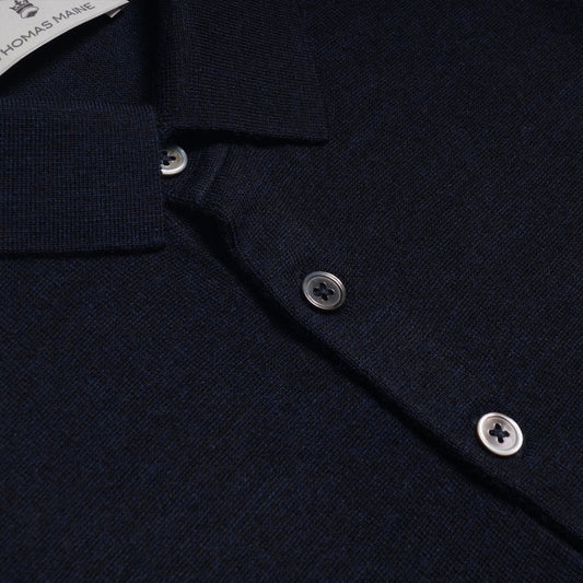 Merino Polo Shirt - Navy