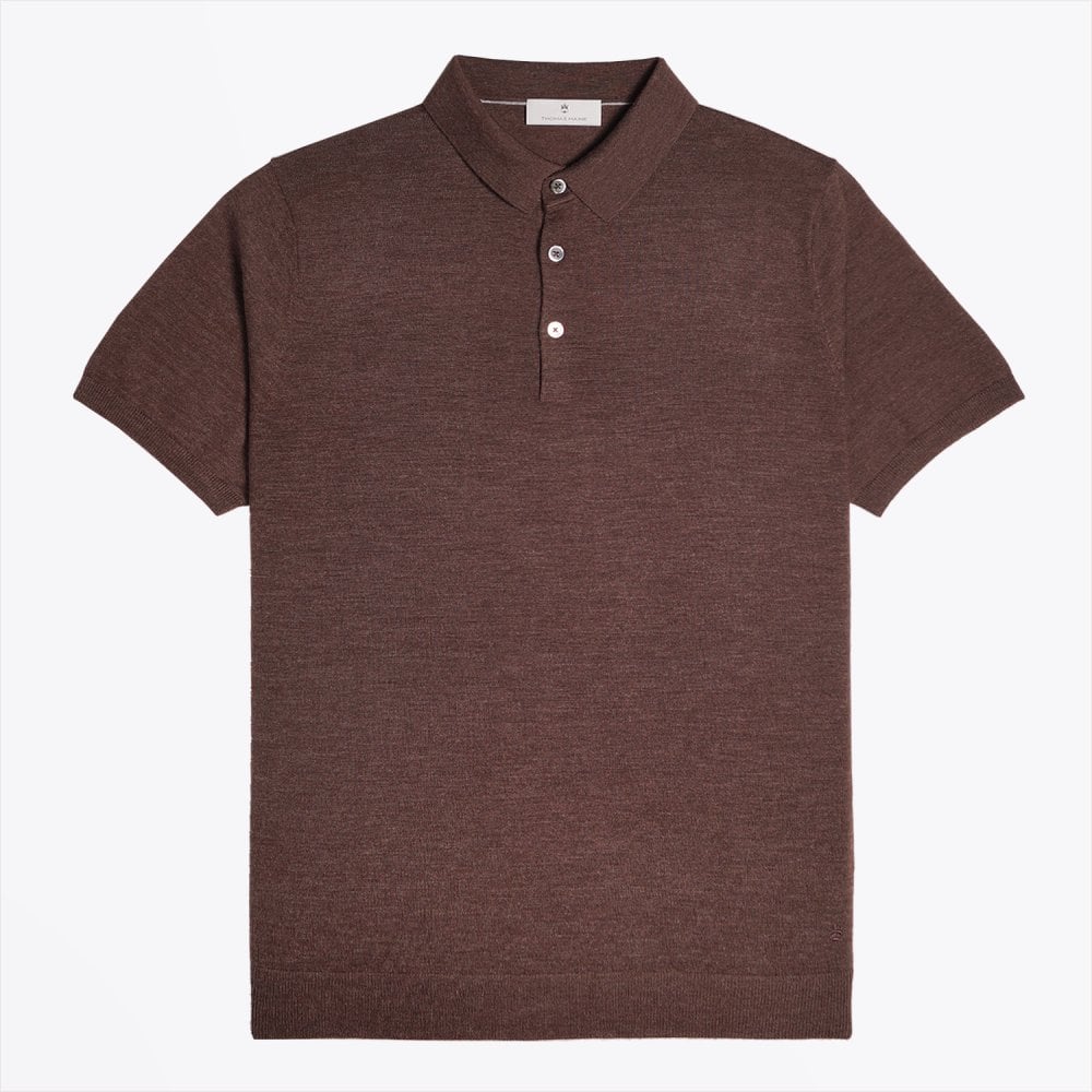 Thomas Merino Polo Shirt - Brown